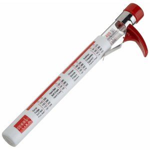 Red Kitchen Good Cook Candy Fry Thermometer  Precision Glass w/ Sheath